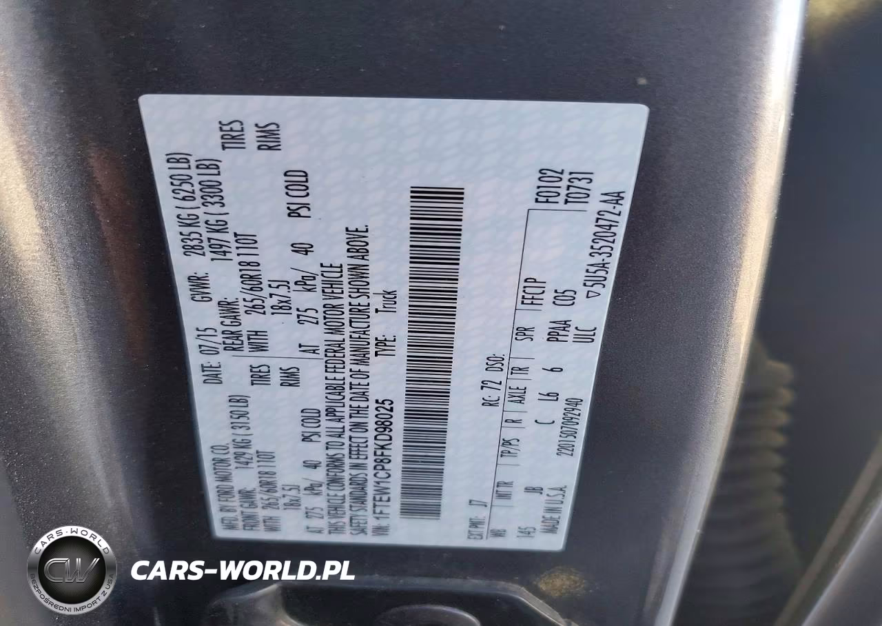 2015 Ford F150 Supercrew VIN:1FTEW1CP8FKD98025 - 12