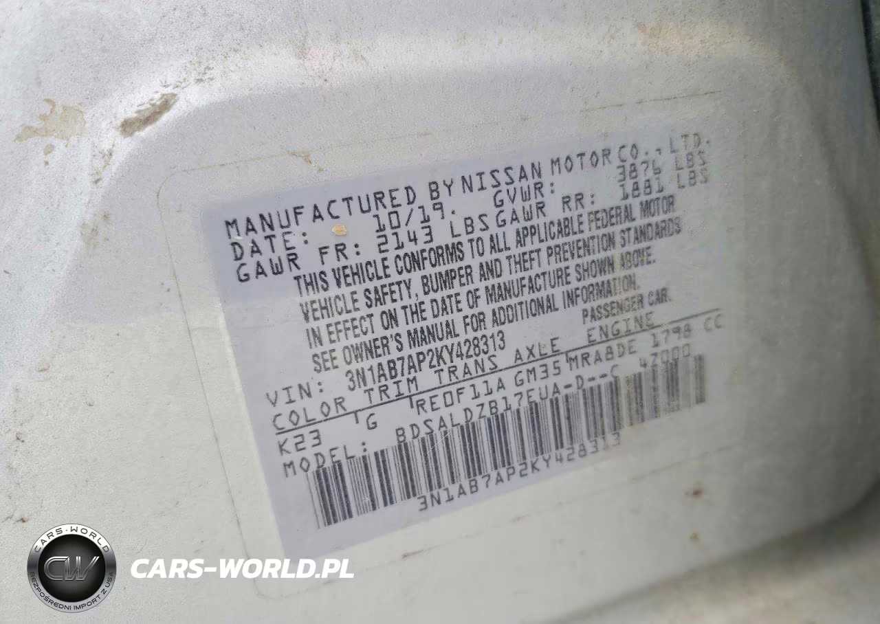 2019 Nissan Sentra Sv VIN:3N1AB7AP2KY428313 - 13
