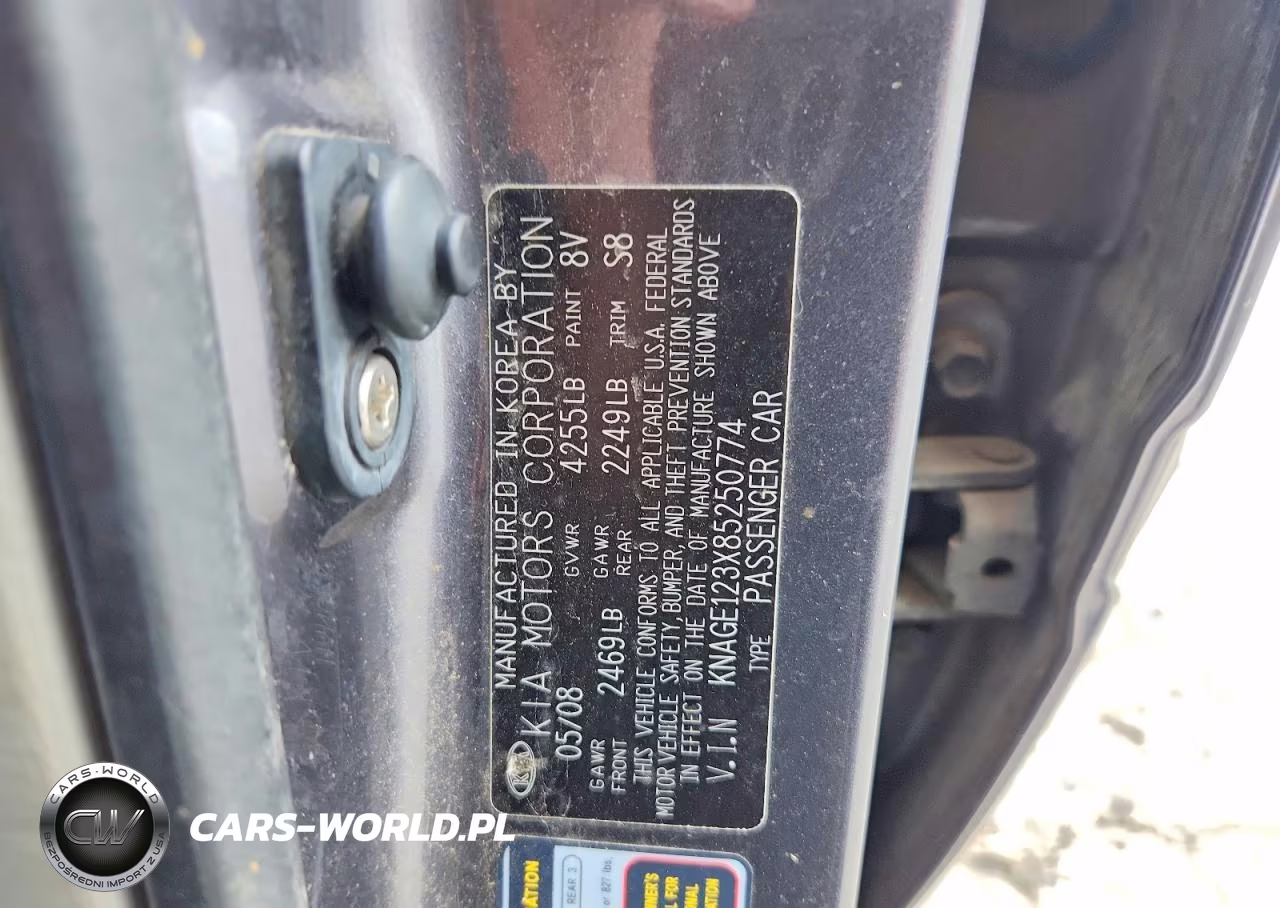 2008 Kia Optima Lx VIN:KNAGE123X85250774 - 12