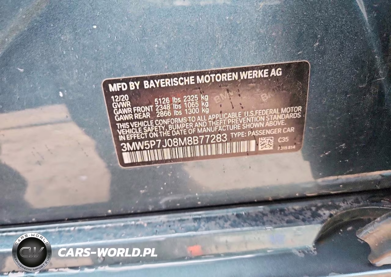 2021 BMW 330E VIN:3MW5P7J08M8B77283 - 12
