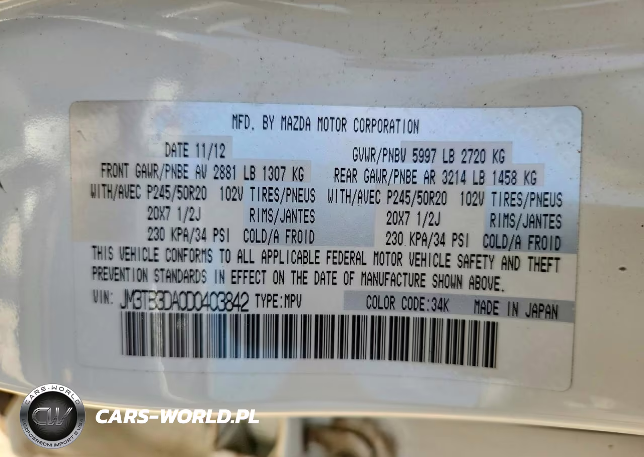 2013 Mazda Cx-9 Grand Touring VIN:JM3TB3DA0D0403842 - 14