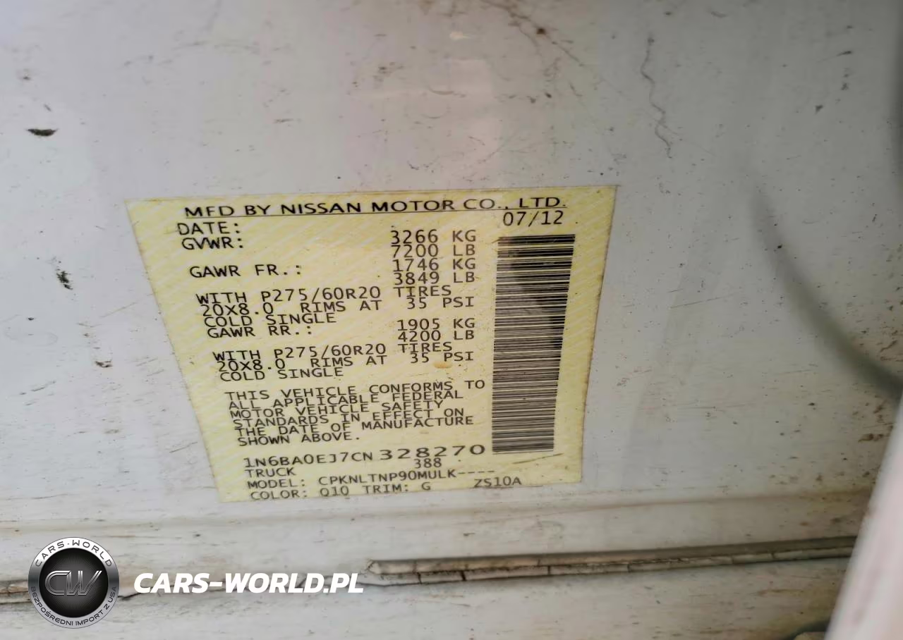 2012 Nissan Titan S VIN:1N6BA0EJ7CN328270 - 12