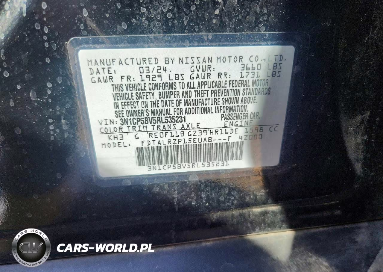 2024 Nissan Kicks S VIN:3N1CP5BV5RL535231 - 12