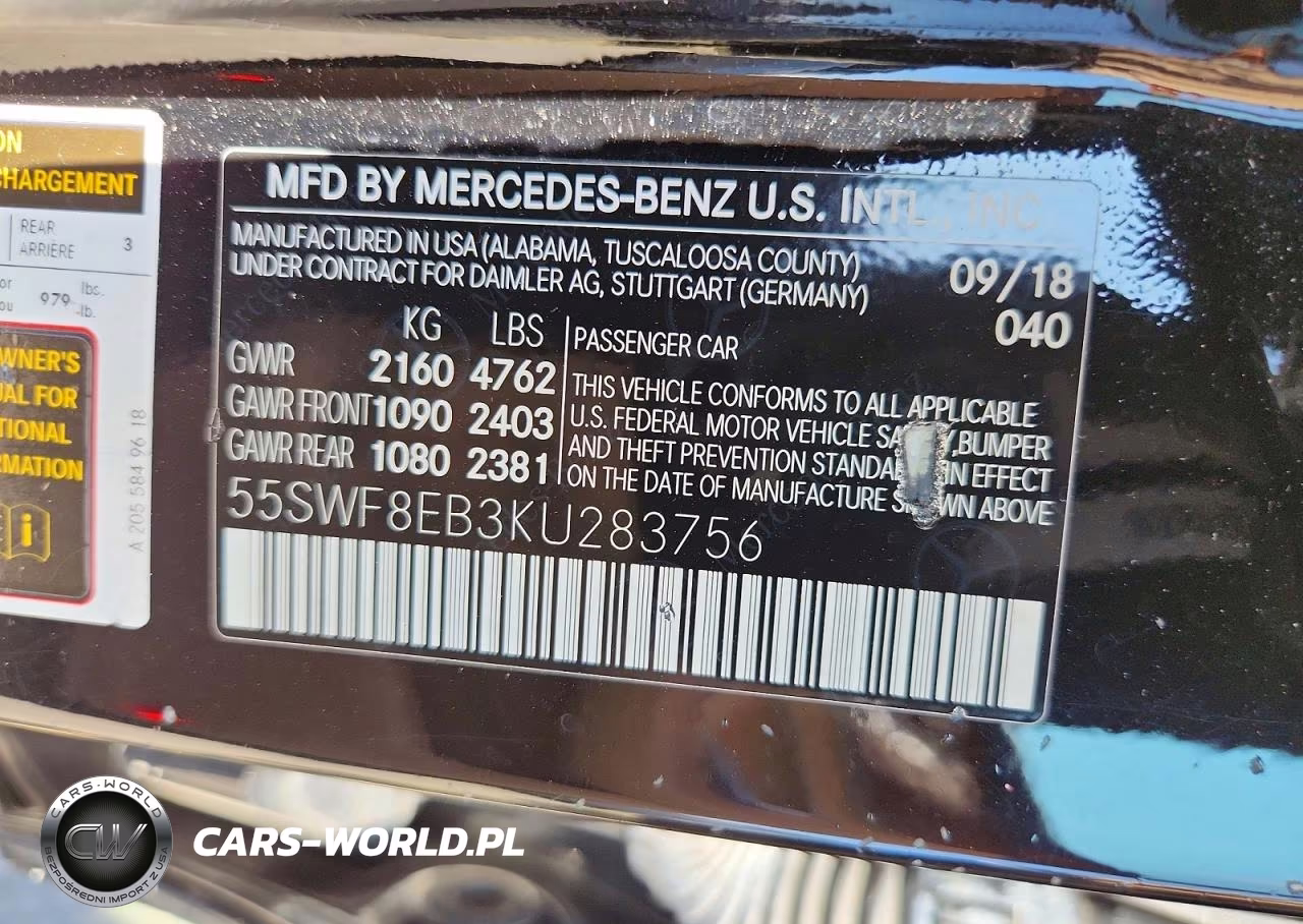 2019 Mercedes-Benz C 300 4Matic VIN:55SWF8EB3KU283756 - 12