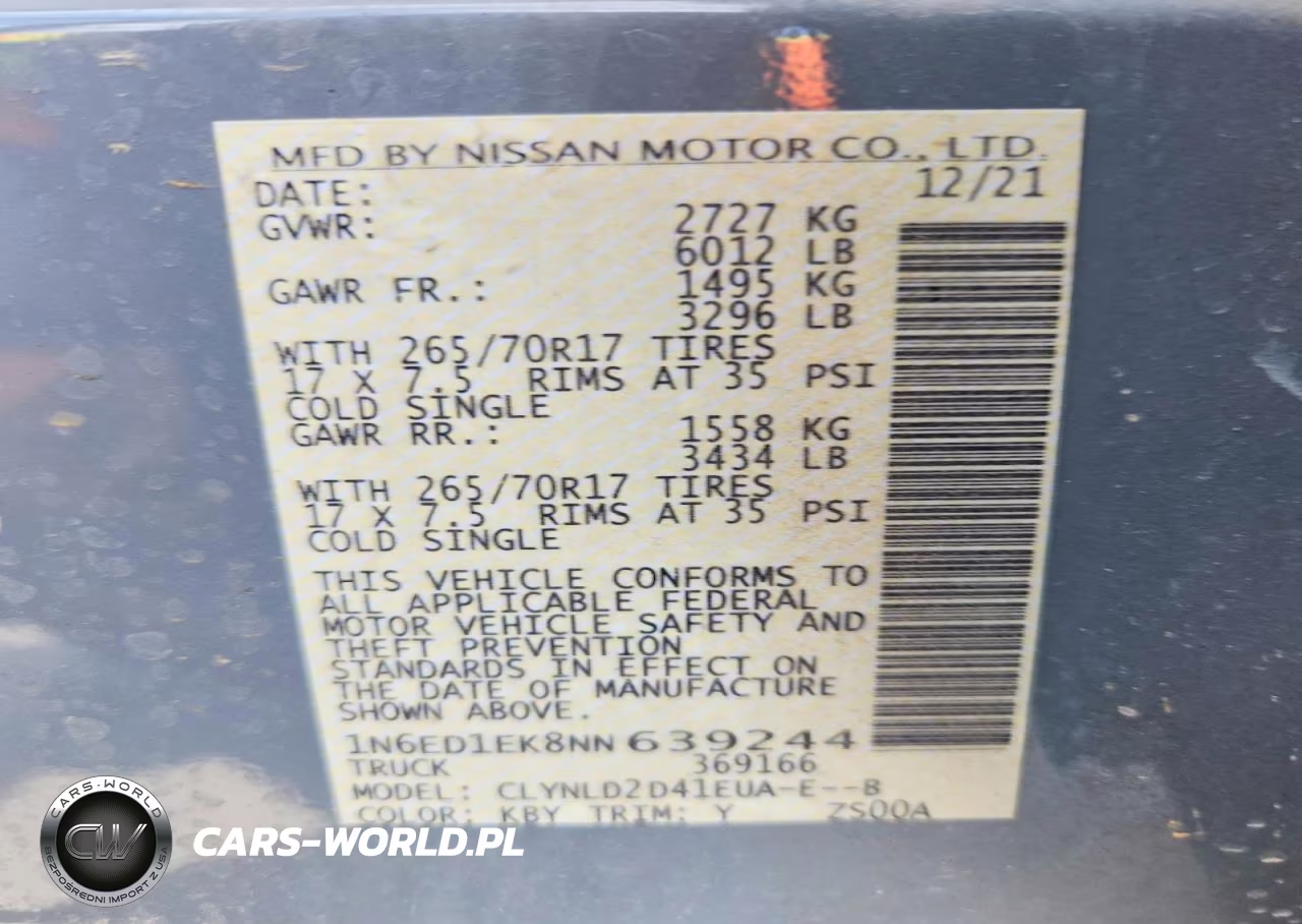 2022 Nissan Frontier Pro-4X VIN:1N6ED1EK8NN639244 - 12