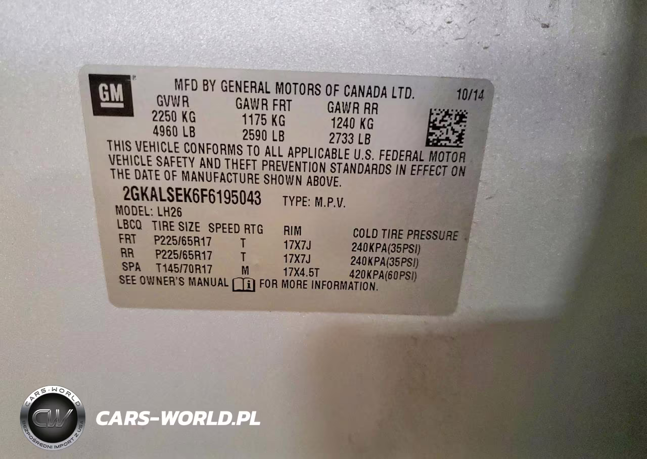 2015 GMC Terrain Slt VIN:2GKALSEK6F6195043 - 13