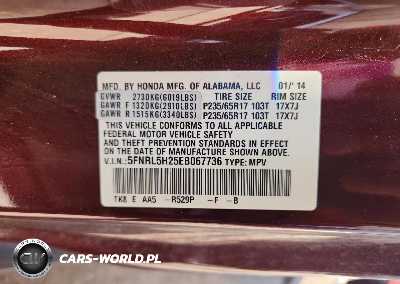 2014 Honda Odyssey Lx VIN:5FNRL5H25EB067736 - 13