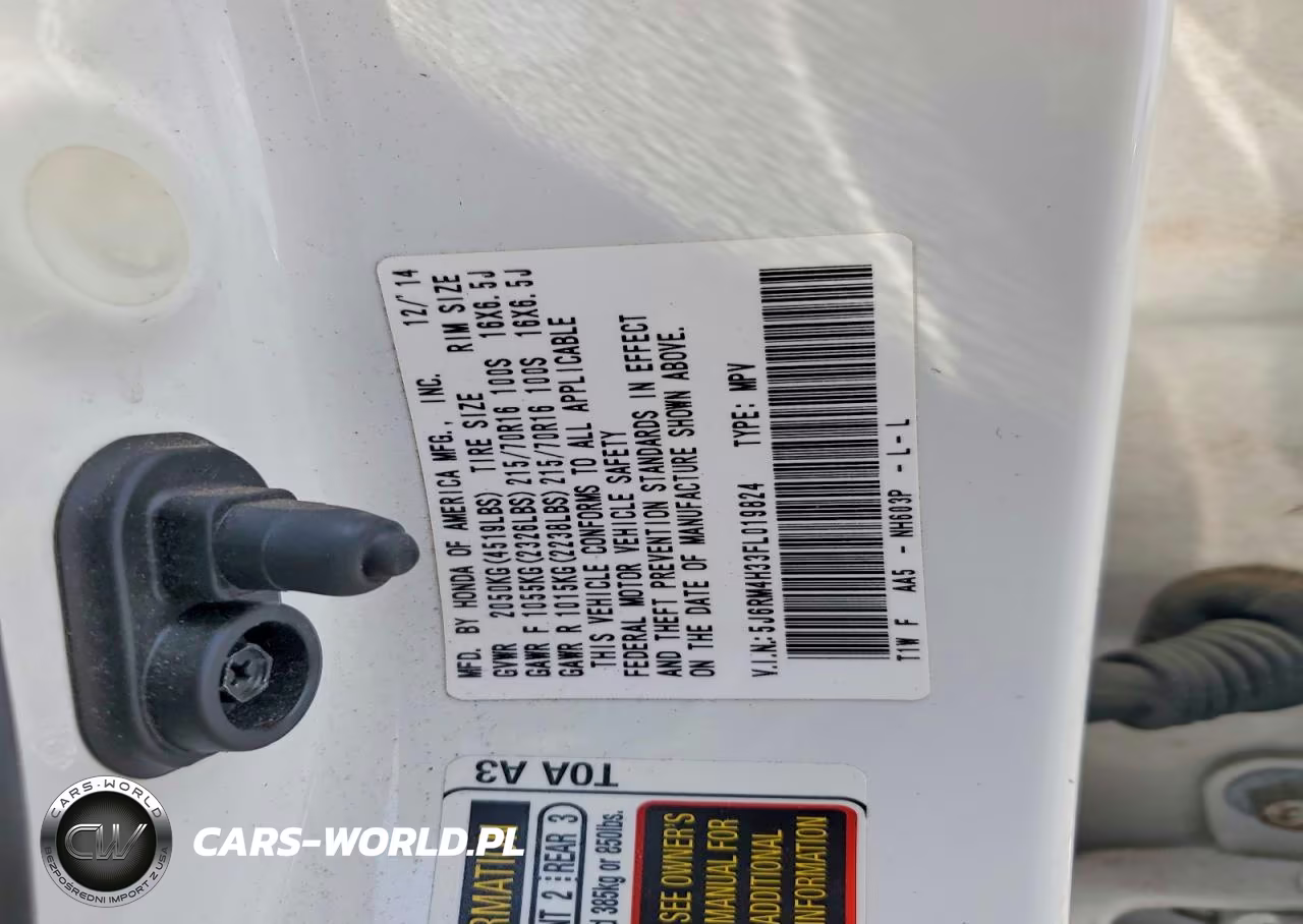 2015 Honda Cr-V Lx VIN:5J6RM4H33FL019824 - 13