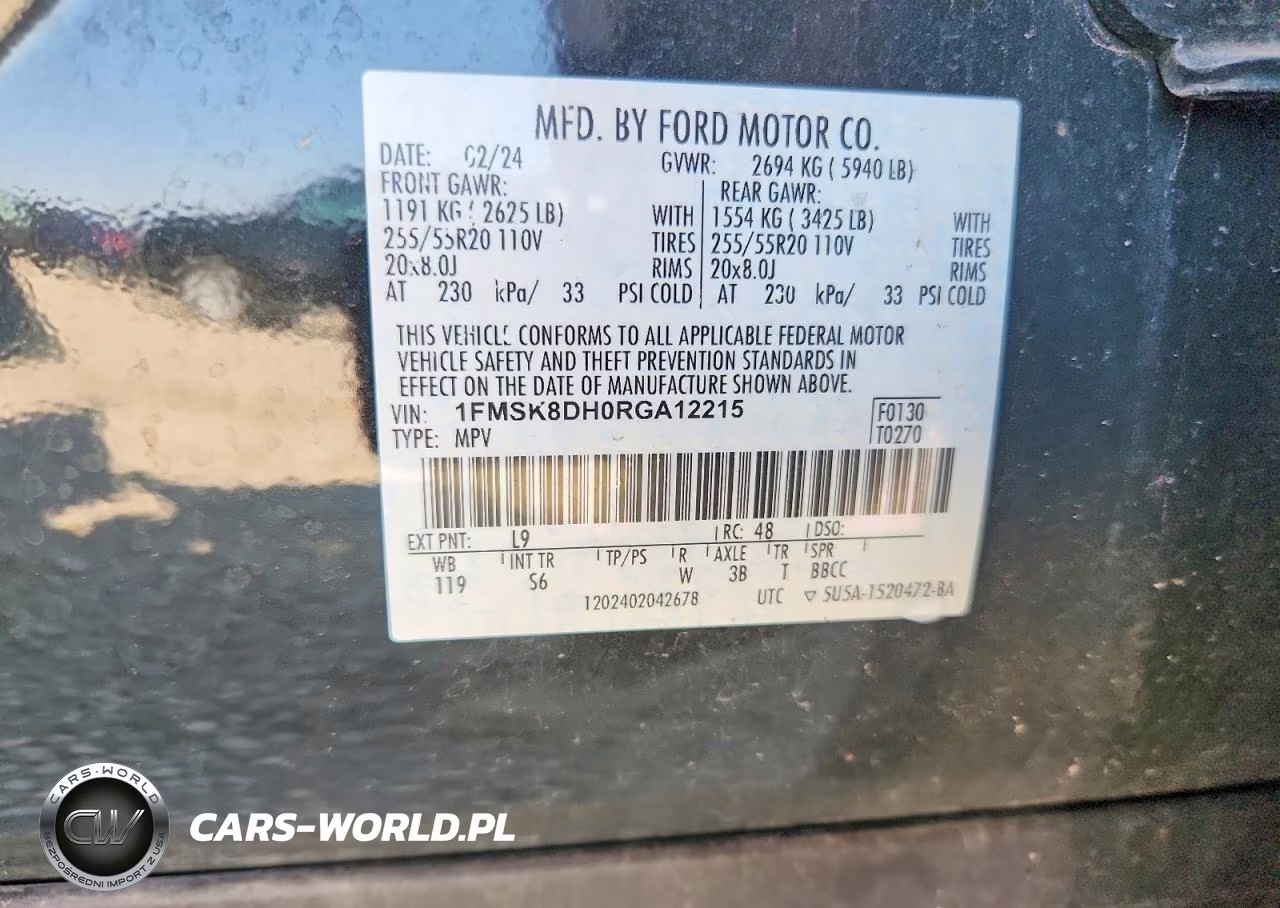2024 Ford Explorer Xlt VIN:1FMSK8DH0RGA12215 - 12