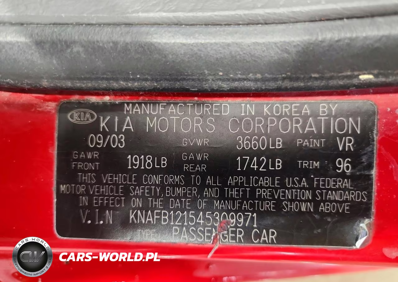 2004 Kia Spectra Base VIN:KNAFB121545309971 - 12