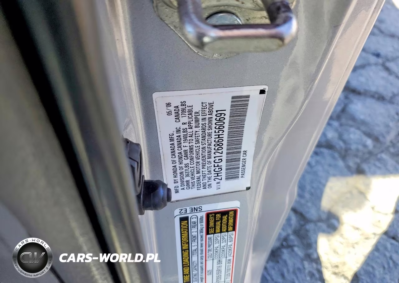 2006 Honda Civic Lx VIN:2HGFG12686H560691 - 12