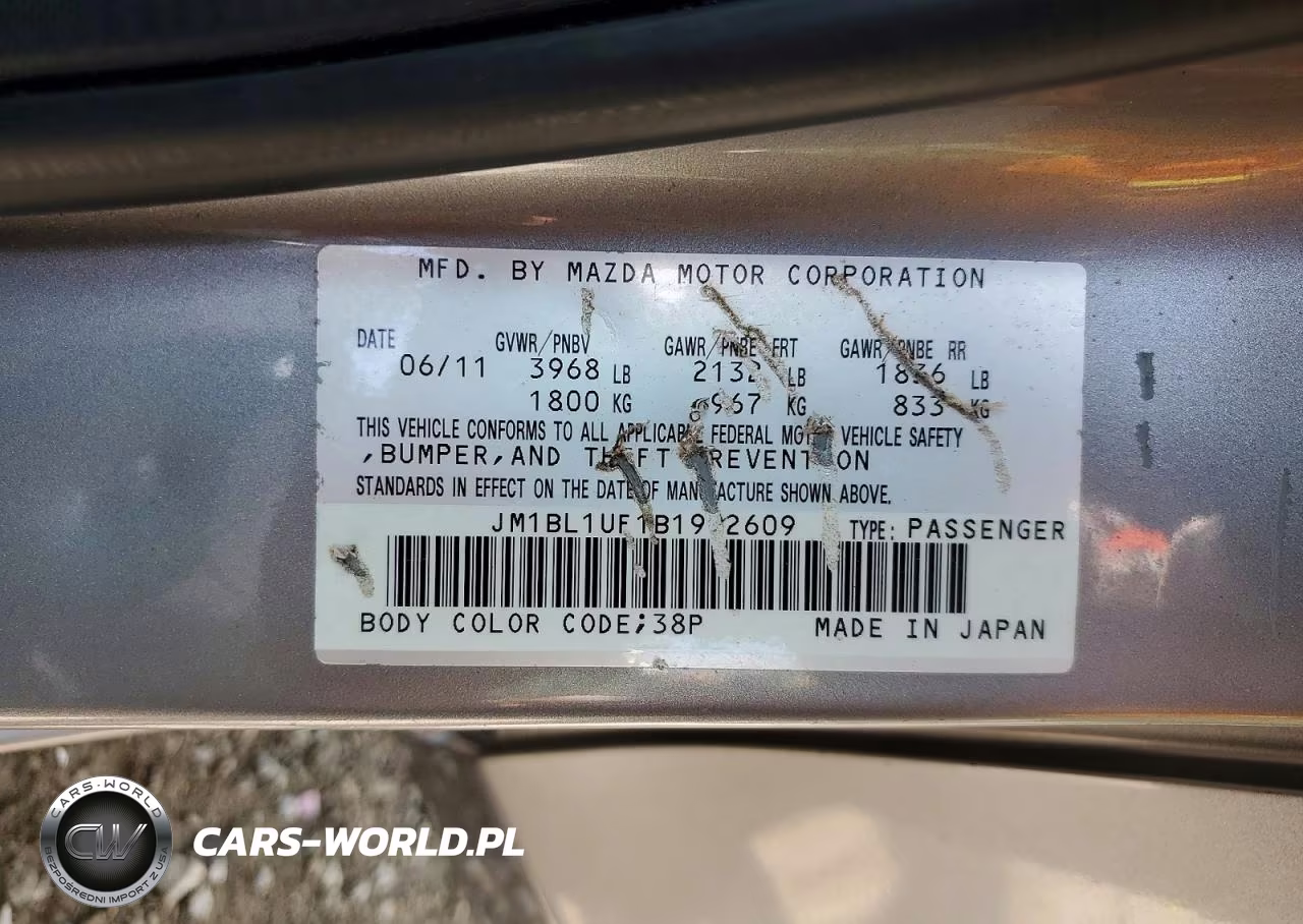 2011 Mazda 3 I VIN:JM1BL1UF1B1902609 - 13
