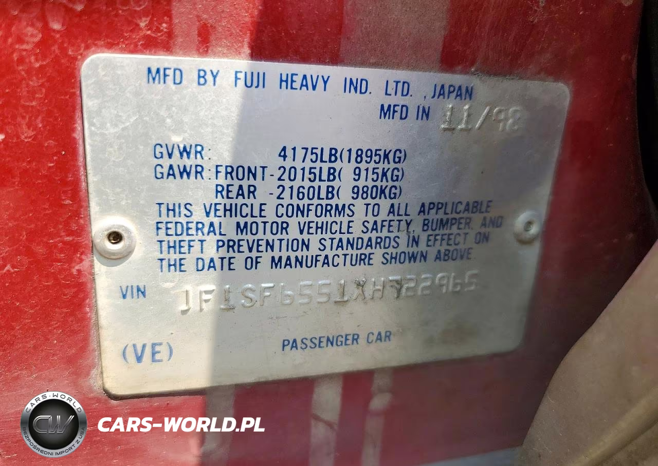 1999 Subaru Forester S VIN:JF1SF6551XH722965 - 12