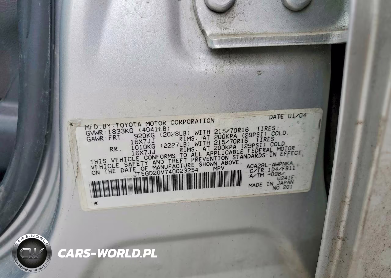 2004 Toyota Rav4 Base VIN:JTEGD20V740023254 - 12