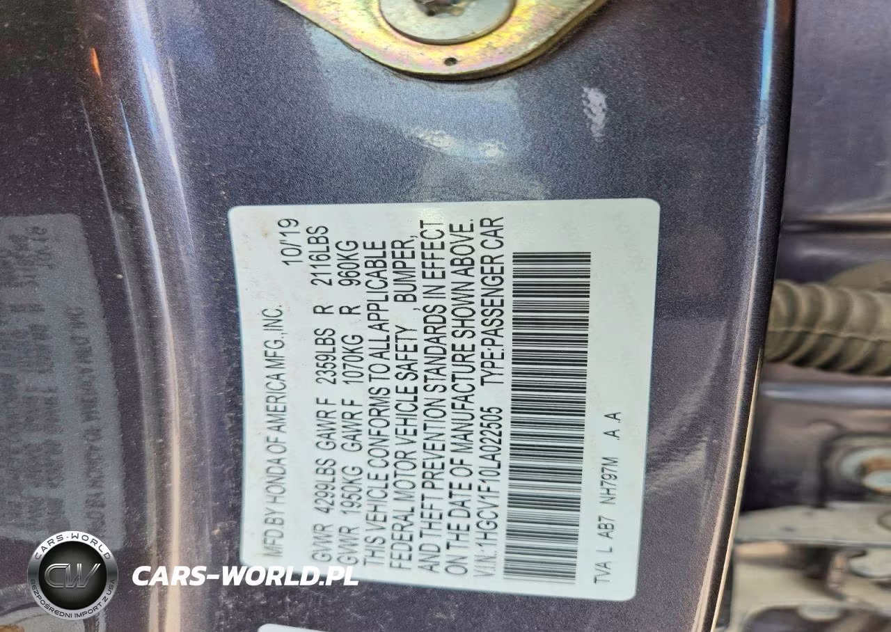 2020 Honda Accord Lx VIN:1HGCV1F10LA022505 - 12