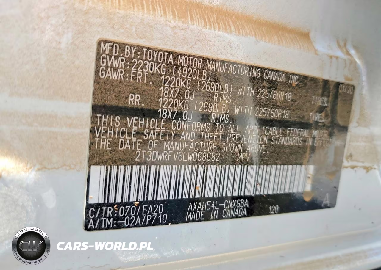 2020 Toyota Rav4 Limited VIN:2T3DWRFV6LW068682 - 13