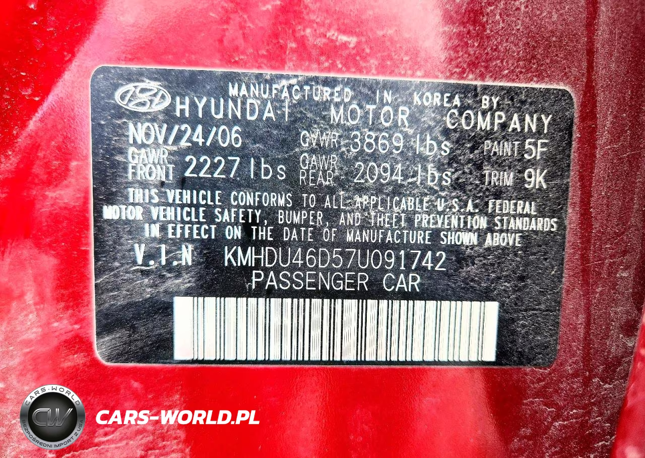 2007 Hyundai Elantra Gls VIN:KMHDU46D57U091742 - 13
