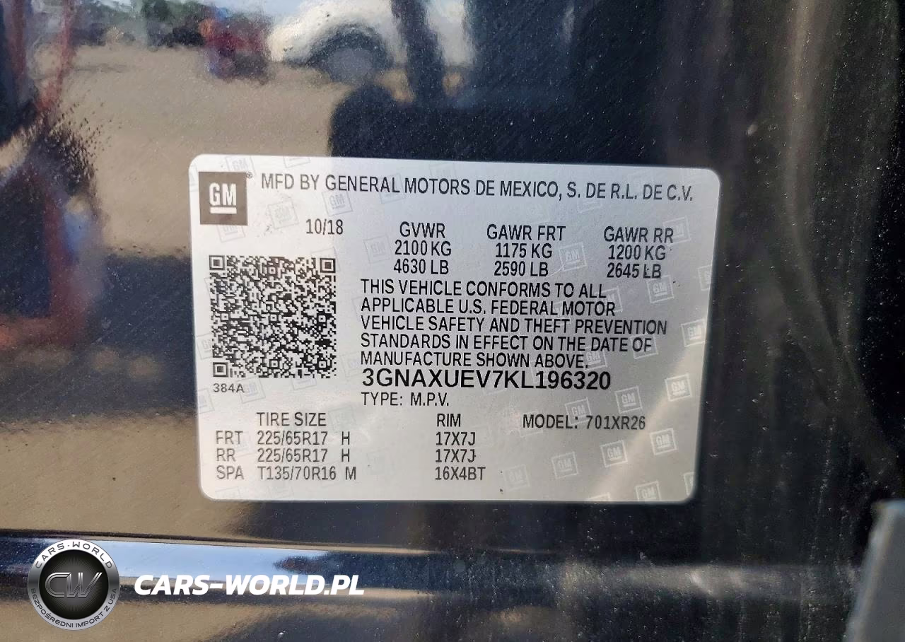 2019 Chevrolet Equinox Lt VIN:3GNAXUEV7KL196320 - 13