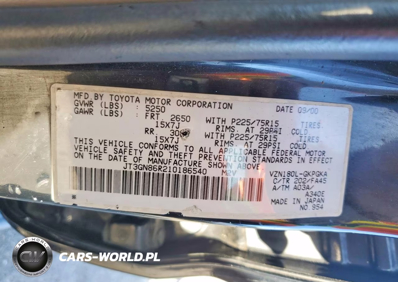 2001 Toyota 4Runner Sr5 VIN:JT3GN86R210186540 - 12