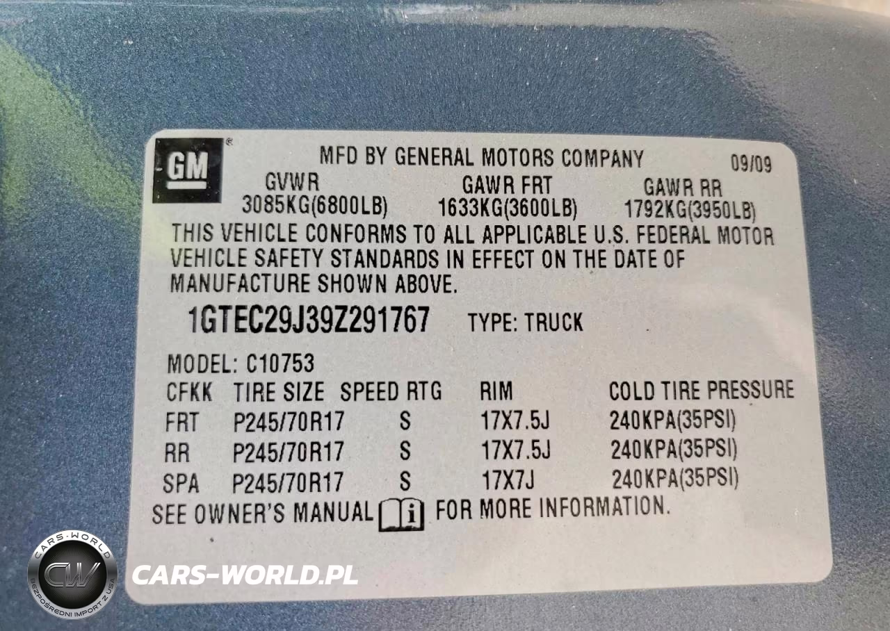 2009 GMC Sierra C1500 Sle VIN:1GTEC29J39Z291767 - 12