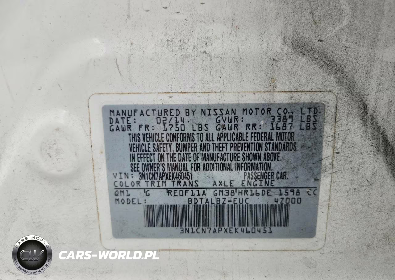 2014 Nissan Versa 1.6 Sv VIN:3N1CN7APXEK460451 - 12