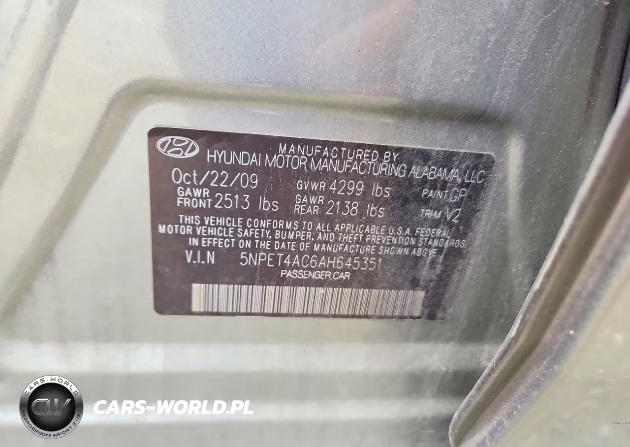 2010 Hyundai Sonata Gls VIN:5NPET4AC6AH645351 - 12