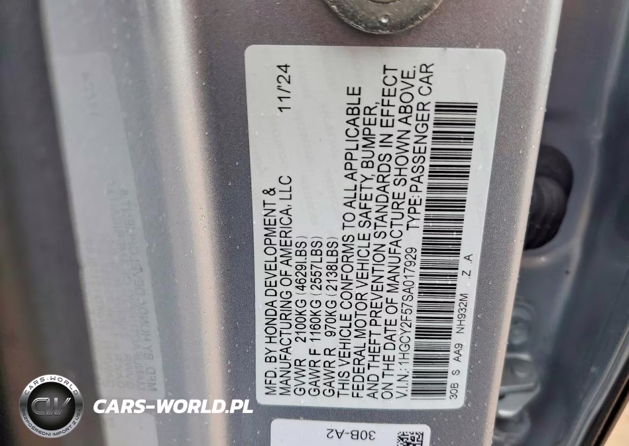 2025 Honda Accord Hybrid Sport VIN:1HGCY2F57SA017929 - 12
