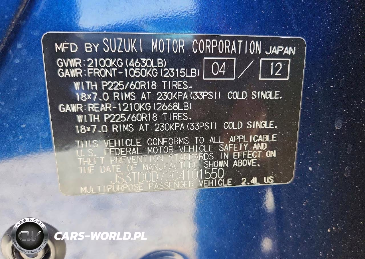 2012 Suzuki Grand Vitara Jlx VIN:JS3TD0D72C4101550 - 13
