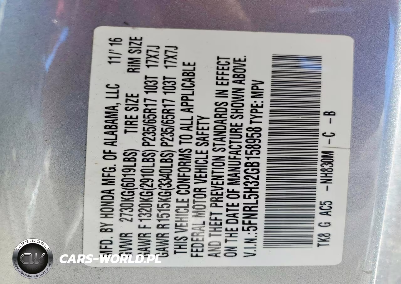 2016 Honda Odyssey Se VIN:5FNRL5H32GB158958 - 15