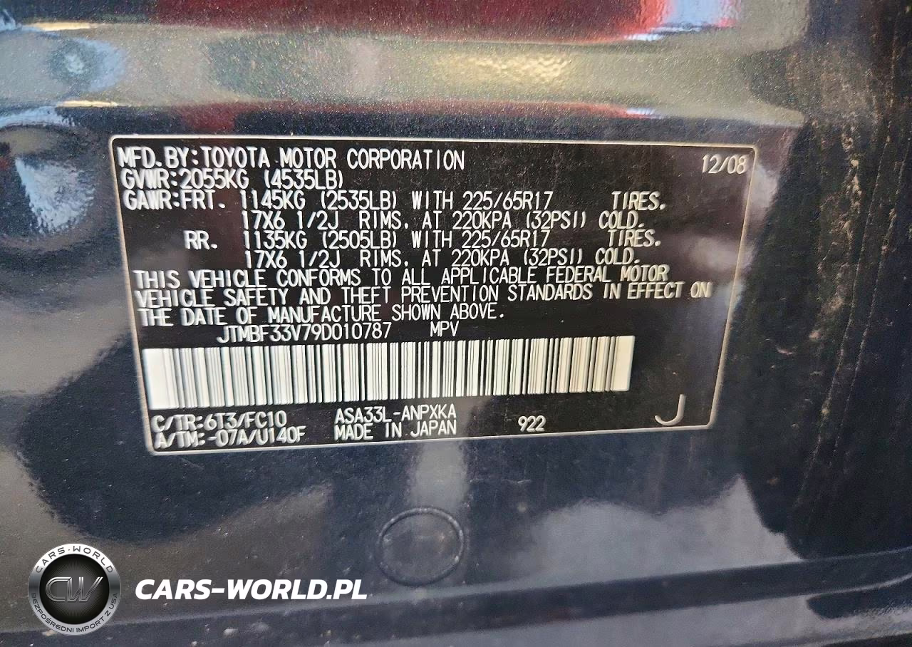 2009 Toyota Rav4 Base VIN:JTMBF33V79D010787 - 13