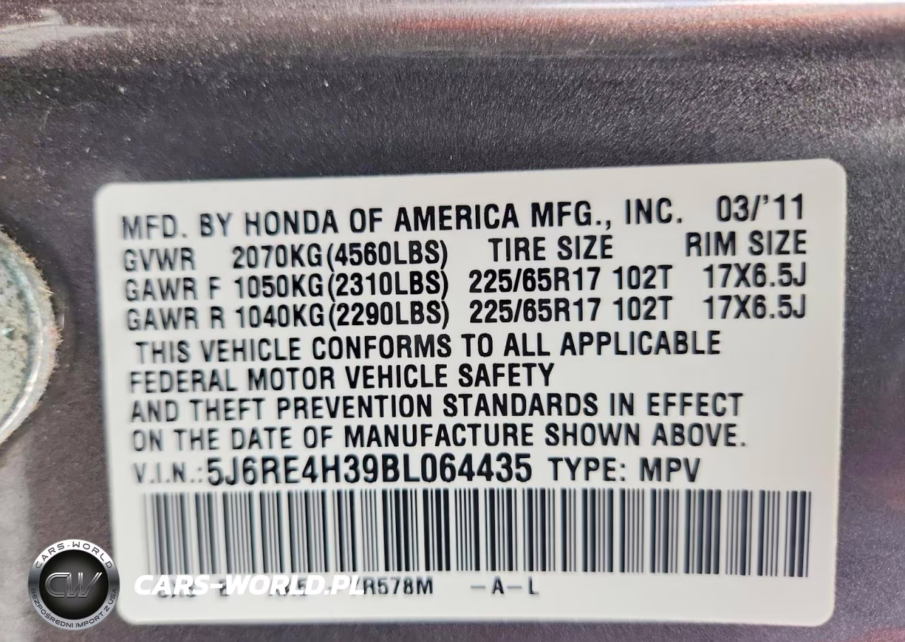2011 Honda Cr-V Lx VIN:5J6RE4H39BL064435 - 13