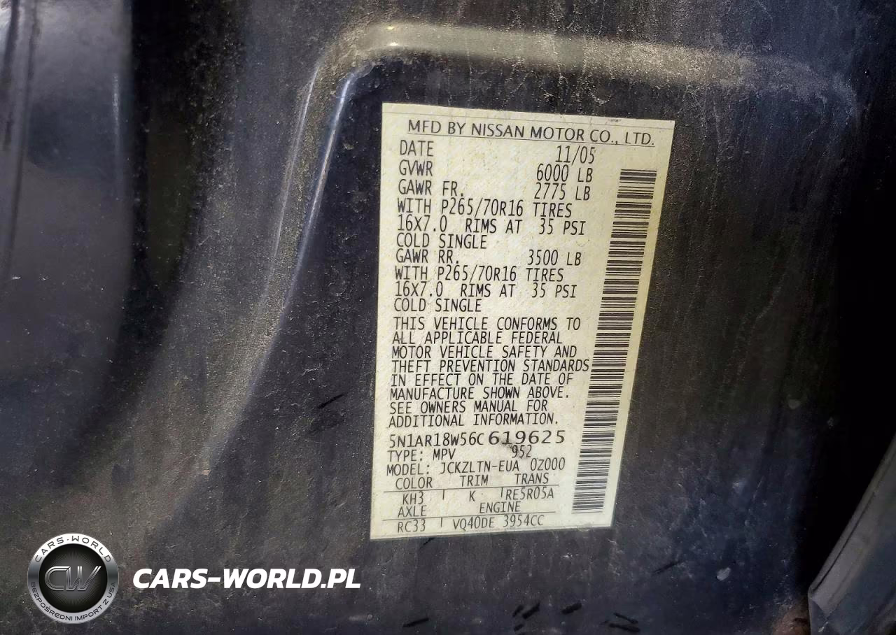2006 Nissan Pathfinder S VIN:5N1AR18W56C619625 - 13