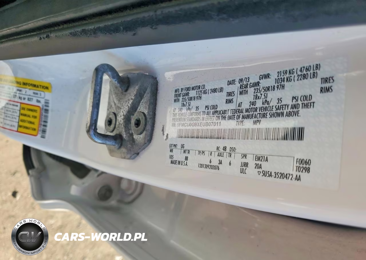 2014 Ford Escape Se VIN:1FMCU0G9XEUB07011 - 13