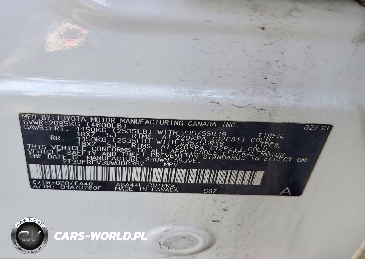 2013 Toyota Rav4 Limited VIN:2T3DFREV3DW008362 - 13