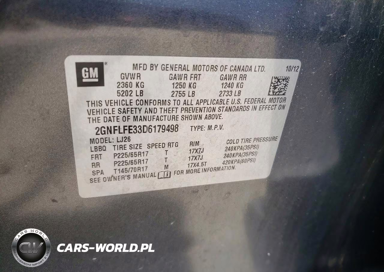 2013 Chevrolet Equinox Ltz VIN:2GNFLFE33D6179498 - 12