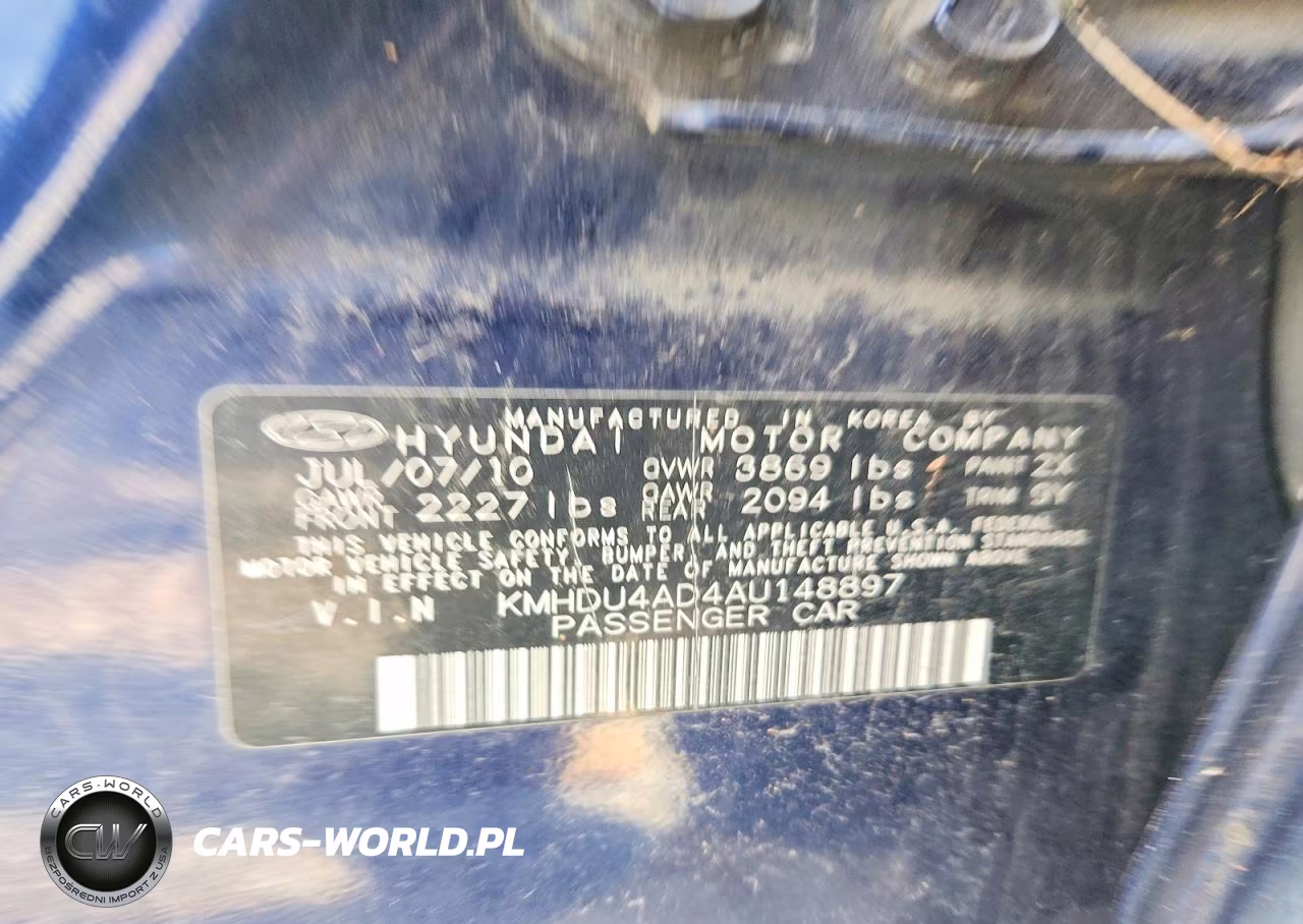 2010 Hyundai Elantra Blue VIN:KMHDU4AD4AU148897 - 12