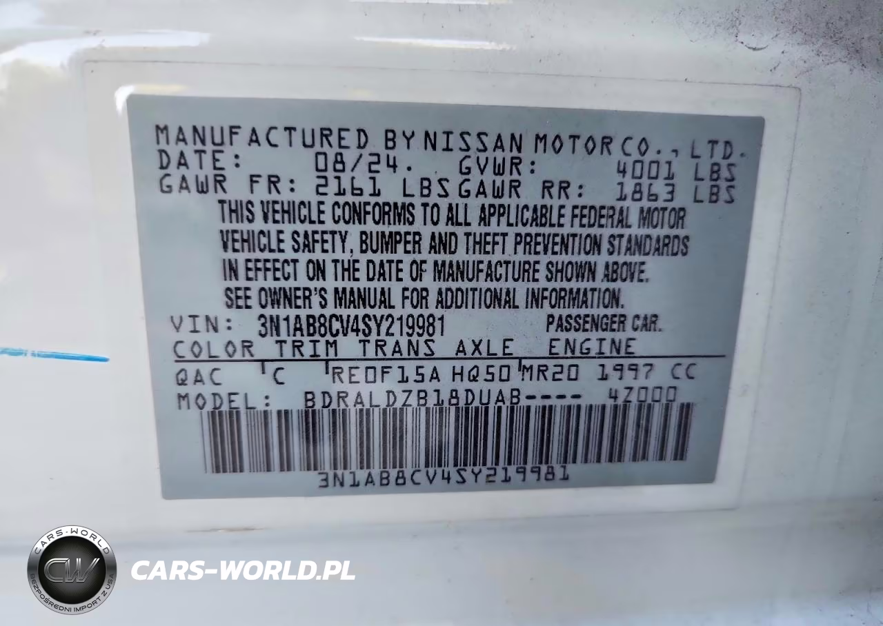 2025 Nissan Sentra Sv VIN:3N1AB8CV4SY219981 - 13