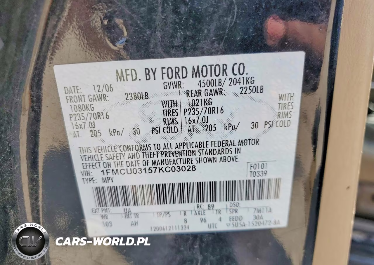 2007 Ford Escape Xlt VIN:1FMCU03157KC03028 - 14