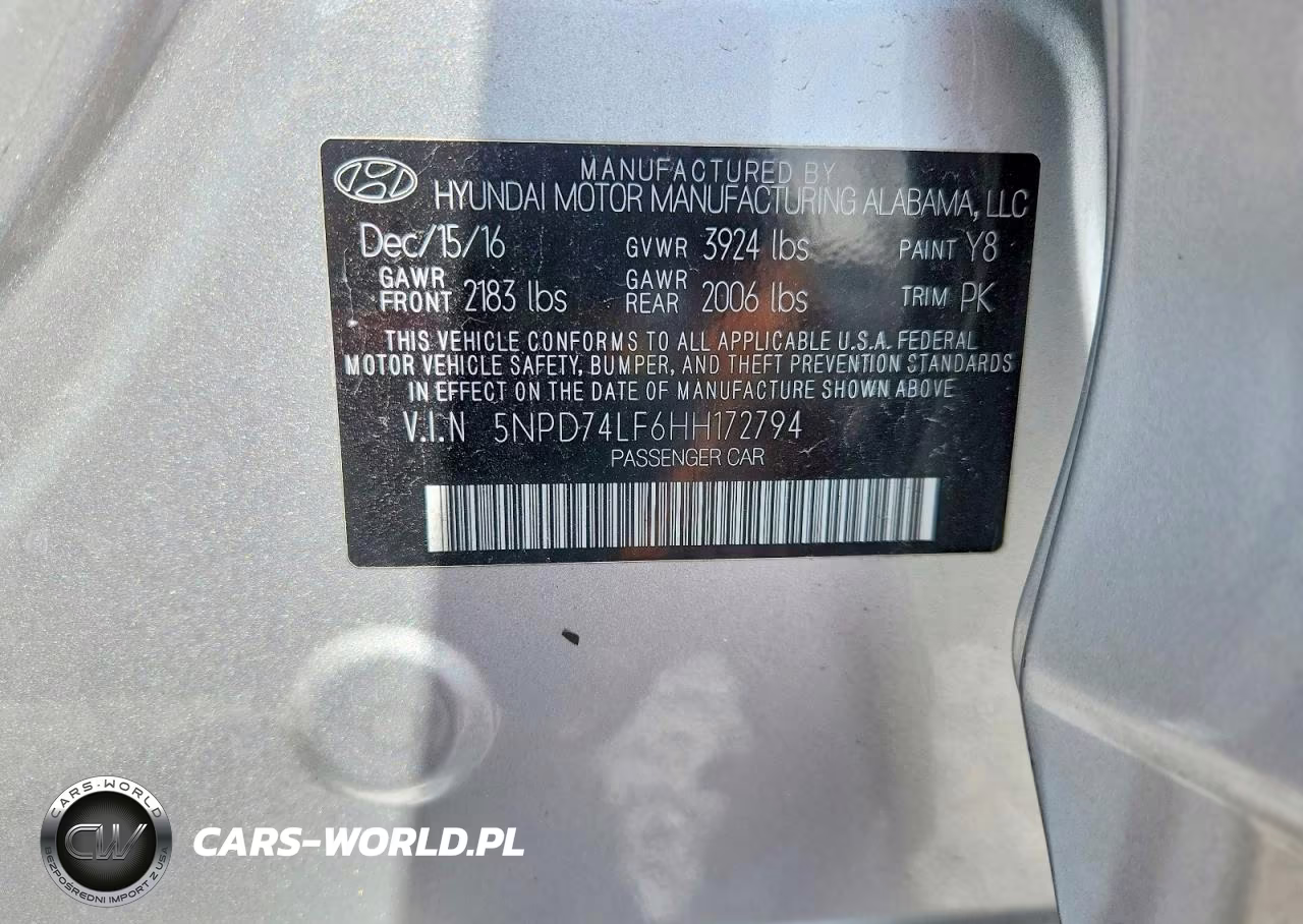 2017 Hyundai Elantra Se VIN:5NPD74LF6HH172794 - 13