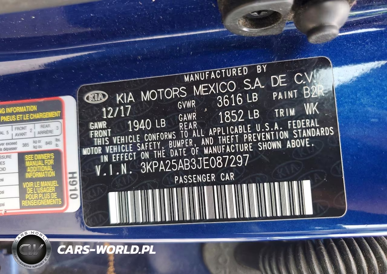 2018 Kia Rio 5-Door S VIN:3KPA25AB3JE087297 - 12