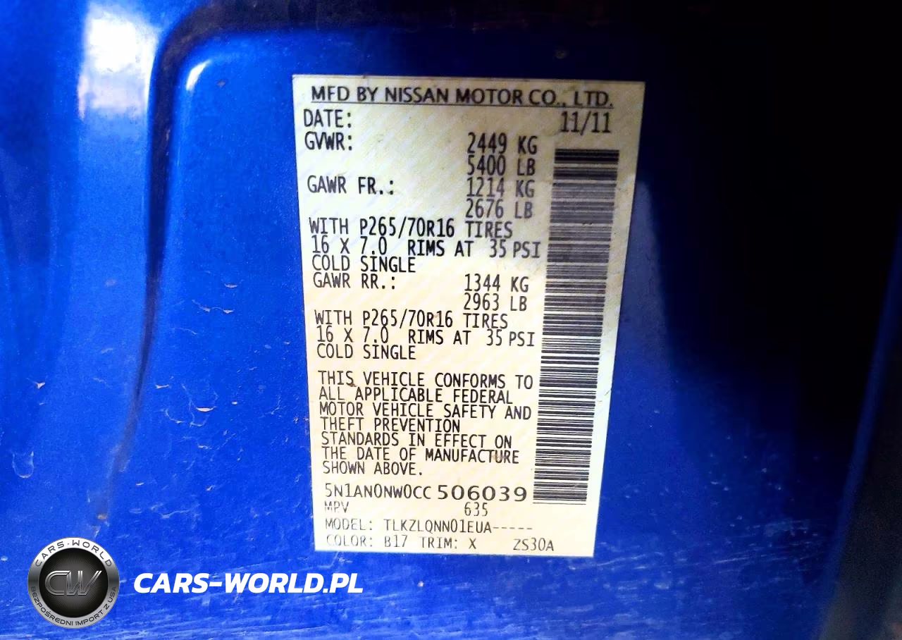 2012 Nissan Xterra X VIN:5N1AN0NW0CC506039 - 13