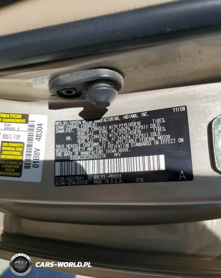 2009 Toyota Sienna Ce 8-Passenger VIN:5TDZK23C59S265218 - 13
