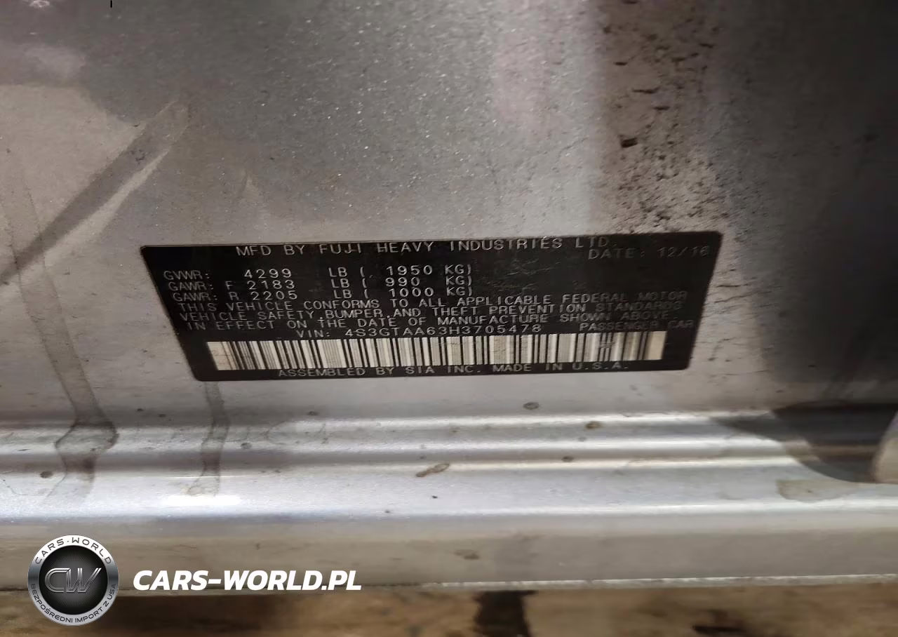 2017 Subaru Impreza VIN:4S3GTAA63H3705478 - 12