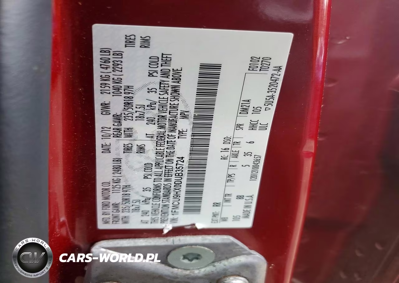 2013 Ford Escape Sel VIN:1FMCU9HX0DUB35724 - 13