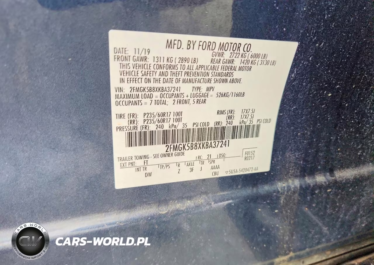 2019 Ford Flex Se VIN:2FMGK5B8XKBA37241 - 13