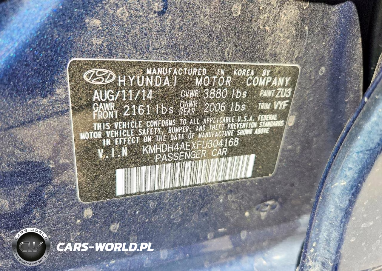 2015 Hyundai Elantra Se VIN:KMHDH4AEXFU304168 - 13