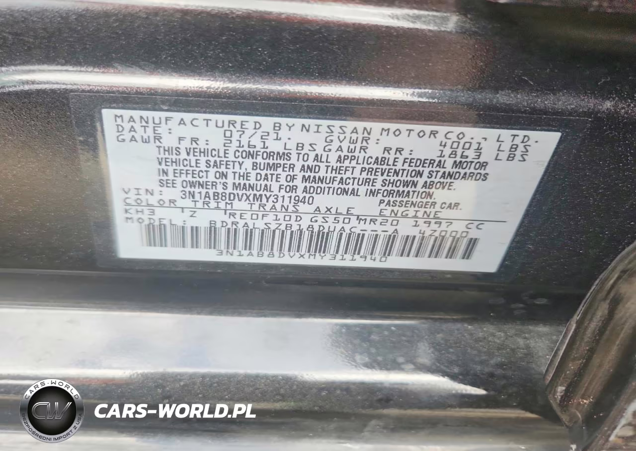 2021 Nissan Sentra Sr VIN:3N1AB8DVXMY311940 - 12