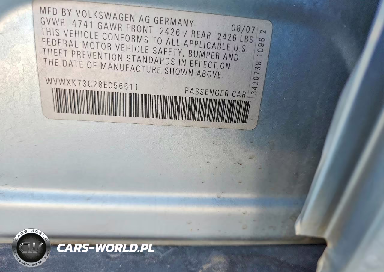 2008 Volkswagen Passat Wagon Turbo VIN:WVWXK73C28E056611 - 12