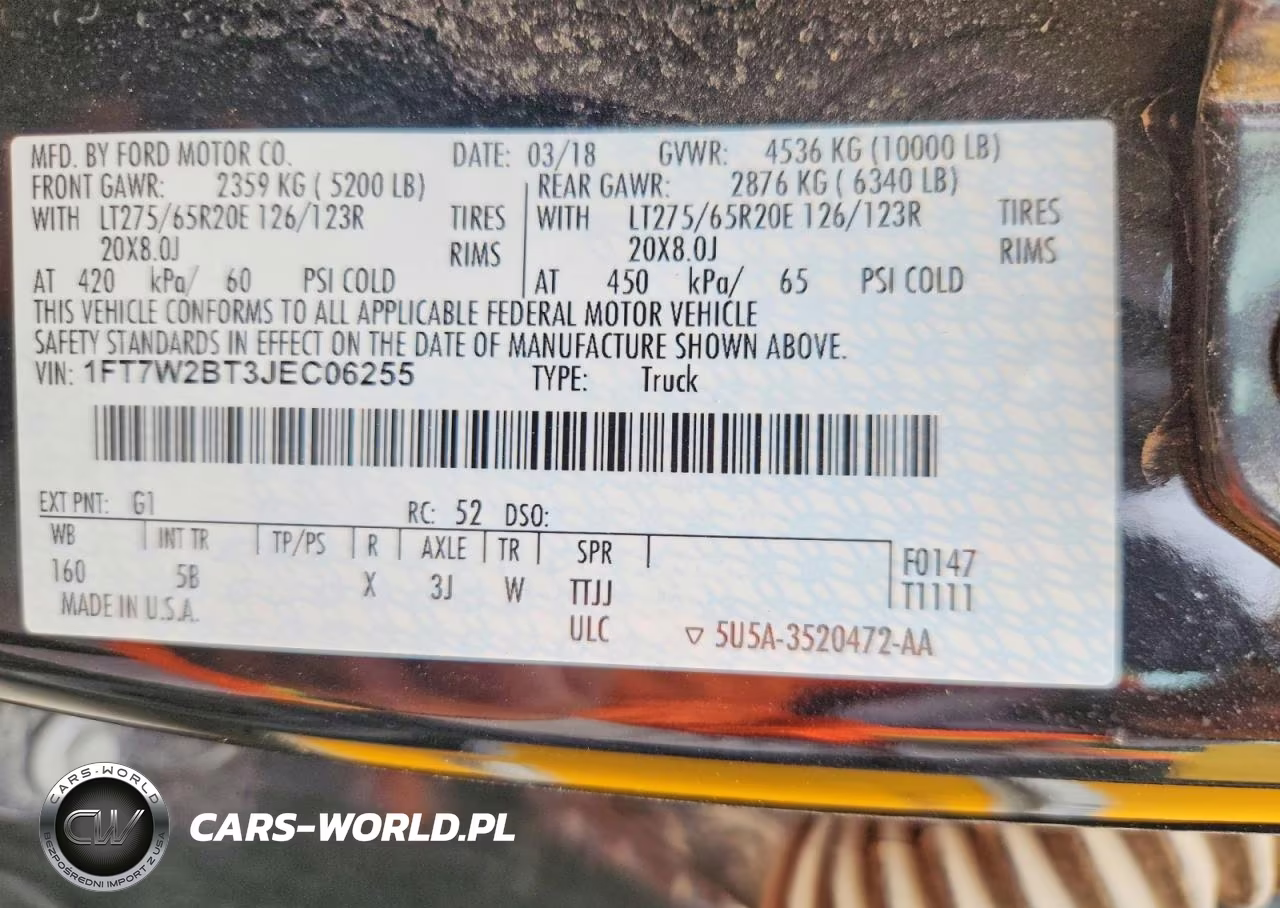 2018 Ford F-250 Lariat VIN:1FT7W2BT3JEC06255 - 14