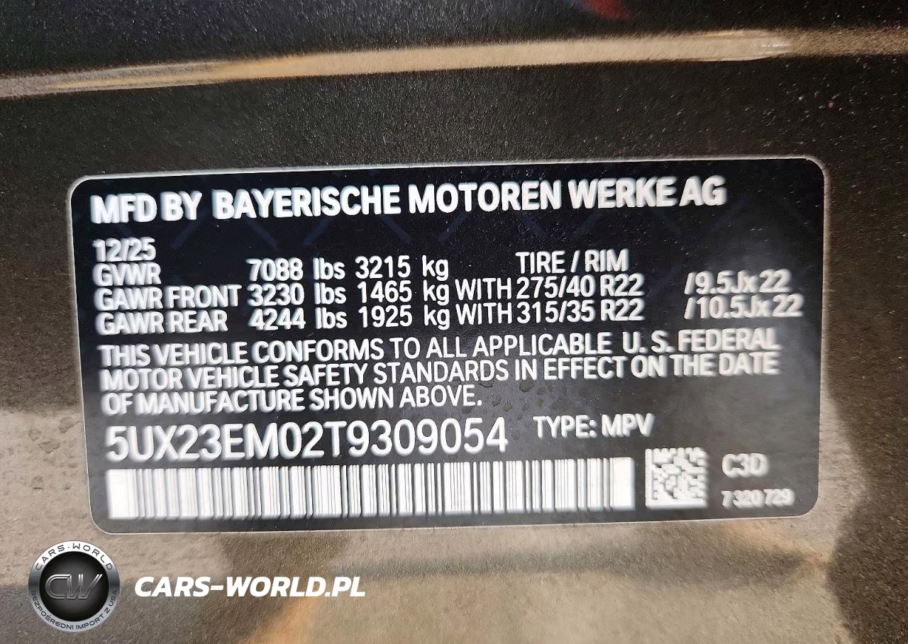 2026 BMW X7 xDrive40I VIN:5UX23EM02T9309054 - 14